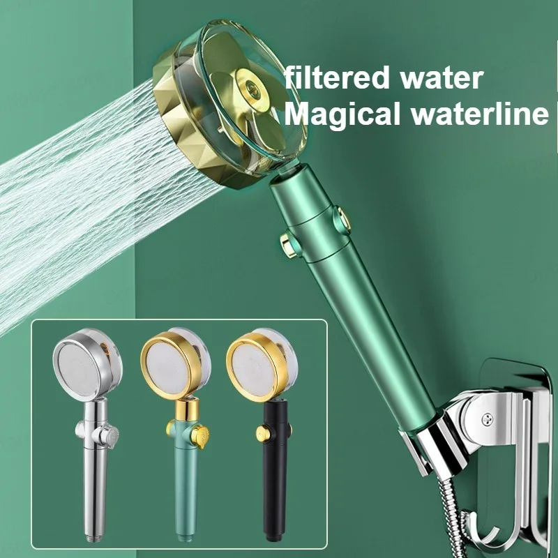 Pressurized Shower Head Head High Pressure Handheld Douche Shower Twin Turbo Propeller Filter Bathroom Accessories
Pressurized Shower Head Head High Pressure Handheld Douche Shower Twin Turbo Propeller Filter Bathroom Accessories