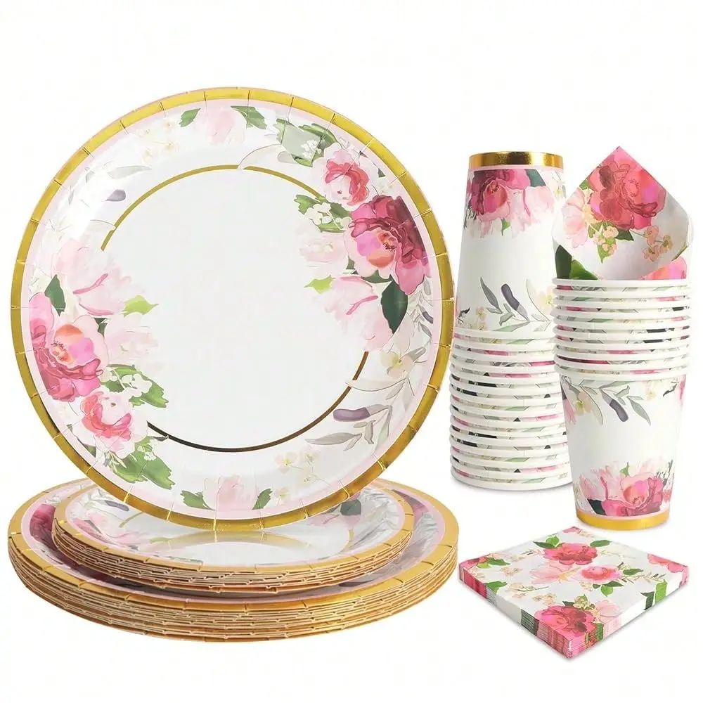 Pcs Party Plates, Floral Rose Gold Elegant Paper Plates And Cups And Napkins Sets Party Supplies For Birthday Bridal Shower Tea
Pcs Party Plates, Floral Rose Gold Elegant Paper Plates And Cups And Napkins Sets Party Supplies For Birthday Bridal Shower Tea