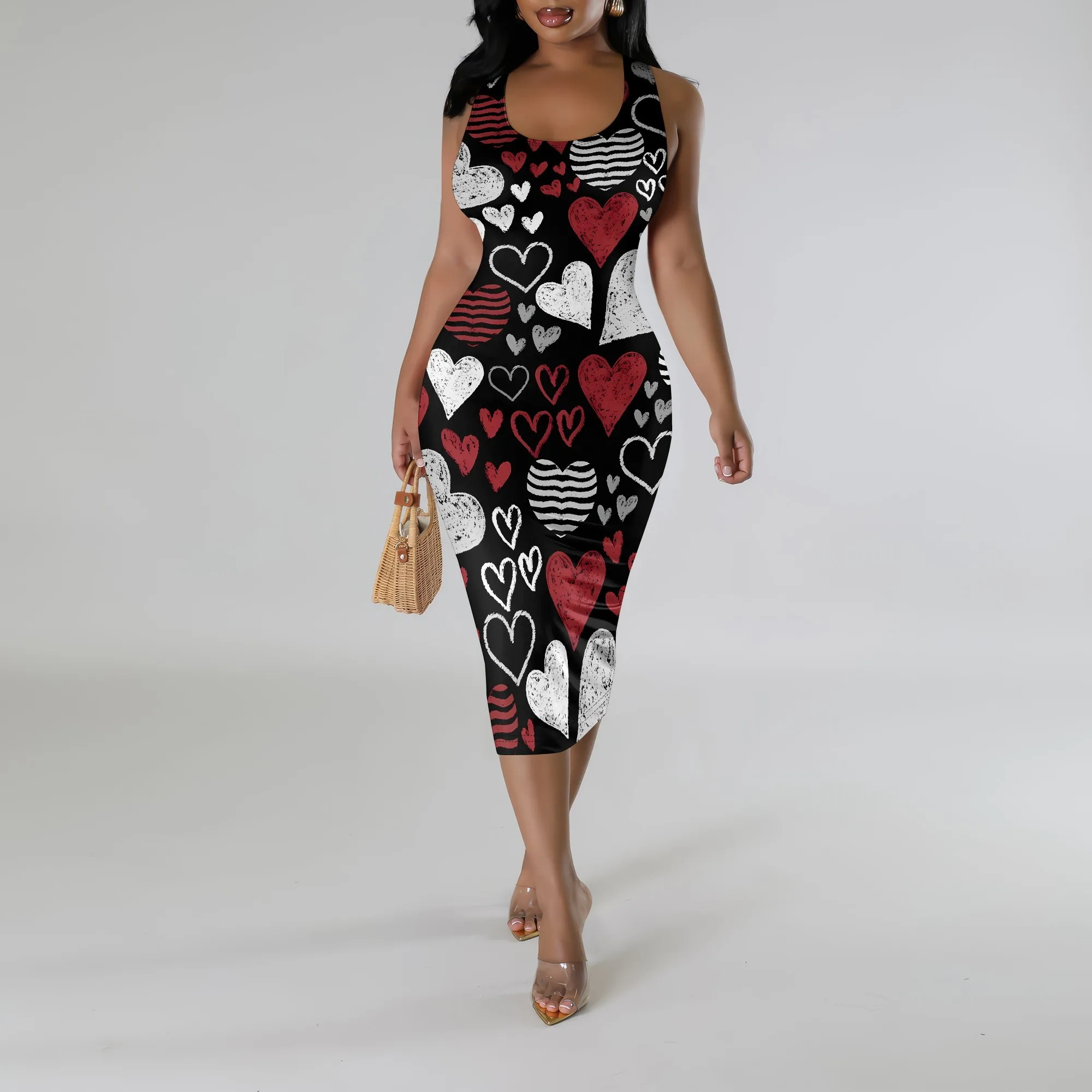 Nupusa Heart Print Dress for Women Regular Size Summer Casual Sleeveless Midi Dress
Nupusa Heart Print Dress for Women Regular Size Summer Casual Sleeveless Midi Dress