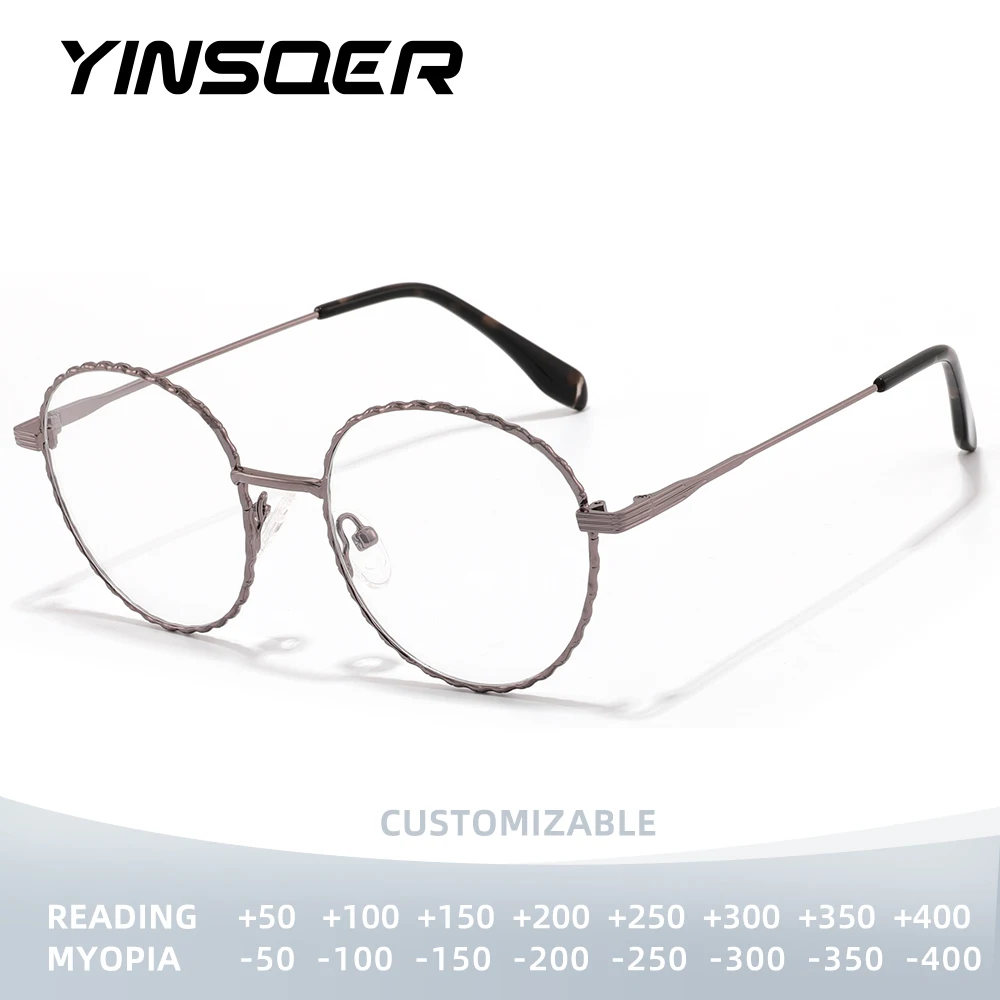 YINSQER Fashion Round Prescription Optical Glasses Men Women Reading Glasses Anti Blue Light Myopia Farsightedness Glasses
YINSQER Fashion Round Prescription Optical Glasses Men Women Reading Glasses Anti Blue Light Myopia Farsightedness Glasses