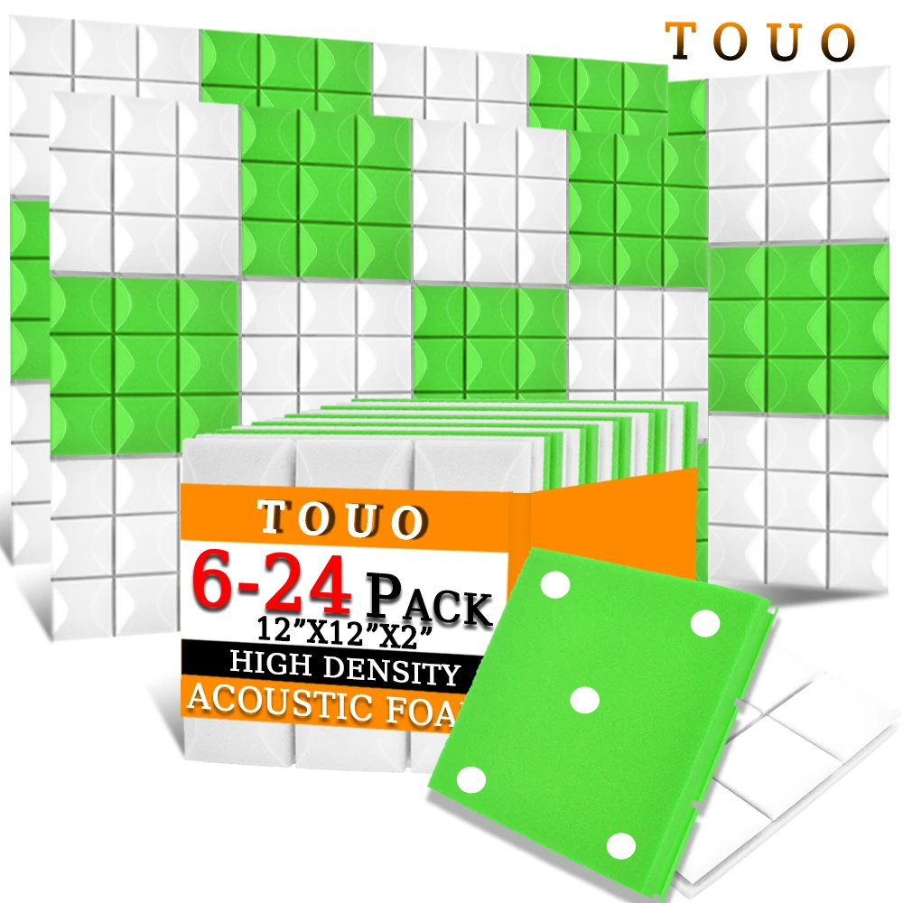 TOUO Sound Insulation Flame Retardant Treatment 6-24 Pack Studio Mushroom Acoustic Foam Wall Panels High Density Sponge
TOUO Sound Insulation Flame Retardant Treatment 6-24 Pack Studio Mushroom Acoustic Foam Wall Panels High Density Sponge