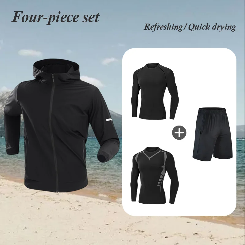 Мужской комплект спортивной одежды для бега, профессиональный комплект для тренировок, утреннего бега, езды на велосипеде, комплект из трех предметов, модная одежда для весны и лета
Мужской комплект спортивной одежды для бега, профессиональный комплект для тренировок, утреннего бега, езды на велосипеде, комплект из трех предметов, модная одежда для весны и лета