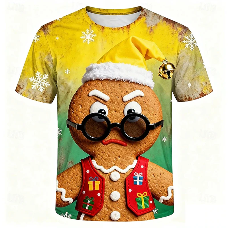 New Fun Print Men's T-Shirt Christmas Gingerbread Man Print Short Sleeve Casual Streetwear Crew Neck Loose Fit T-Shirt
New Fun Print Men's T-Shirt Christmas Gingerbread Man Print Short Sleeve Casual Streetwear Crew Neck Loose Fit T-Shirt