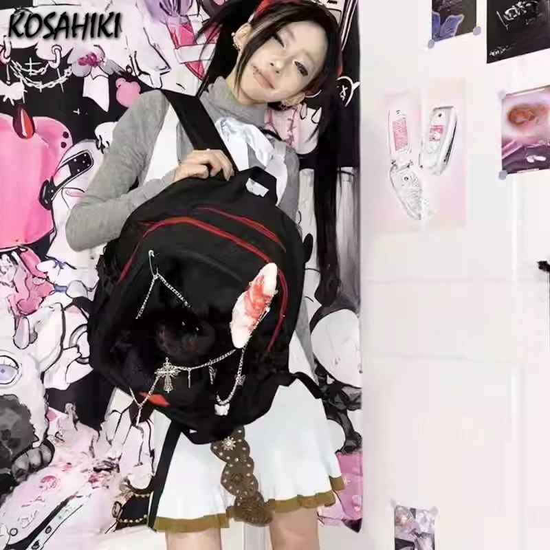 Y2k Aesthetic Gothic Punk Chain Backpack Women Students High-capacity All Match Backpacks 2025 Casual Trendy Vintage Schoolbags
Y2k Aesthetic Gothic Punk Chain Backpack Women Students High-capacity All Match Backpacks 2025 Casual Trendy Vintage Schoolbags