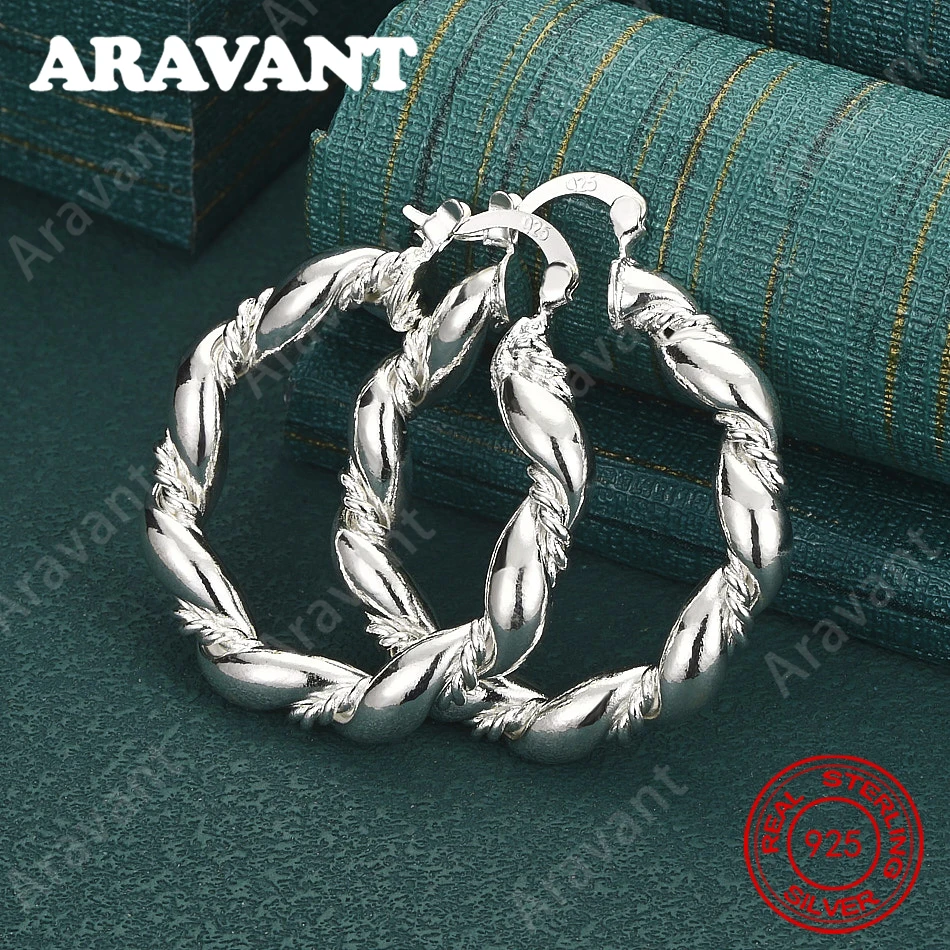 925 Sterling Silver 30mm Wavy Twisted Rope Earrings, Vintage Style, Personalized Accessories, Gifts, Jewelry
925 Sterling Silver 30mm Wavy Twisted Rope Earrings, Vintage Style, Personalized Accessories, Gifts, Jewelry