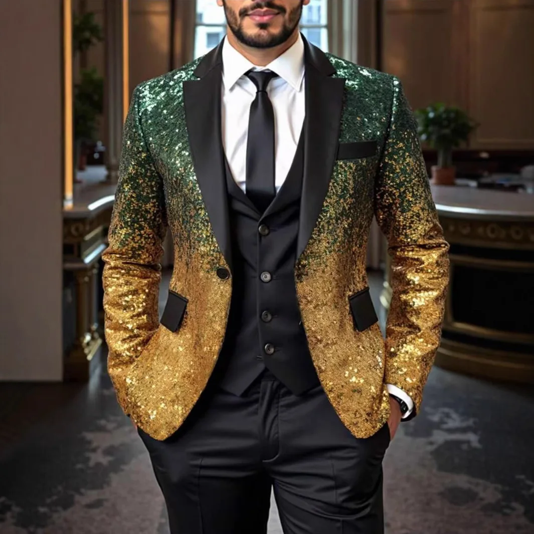 New Men Gradient Color Sequin Suit Jacket Casual Blazer For Nightclub Bar Host Emcee Photo Studio Mens Attire
New Men Gradient Color Sequin Suit Jacket Casual Blazer For Nightclub Bar Host Emcee Photo Studio Mens Attire