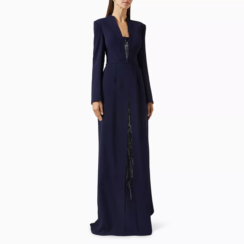 Luxury Evening Dresses Square Neck Long Sleeves Beading Straight Evening Gowns Floor Length Prom Dresses Dress Customized
Luxury Evening Dresses Square Neck Long Sleeves Beading Straight Evening Gowns Floor Length Prom Dresses Dress Customized