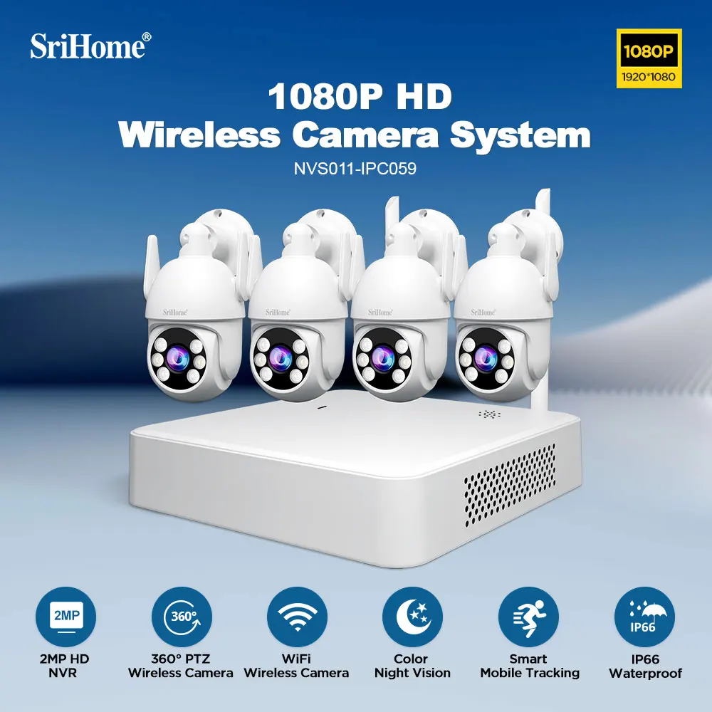 Система сигнализации Srihome NVS011 + 4 * IPC059, двухстороннее аудио, полноцветное ночное видение, гуманоидное отслеживание, Wi-Fi, беспроводная система сигнализации
Система сигнализации Srihome NVS011 + 4 * IPC059, двухстороннее аудио, полноцветное ночное видение, гуманоидное отслеживание, Wi-Fi, беспроводная система сигнализации