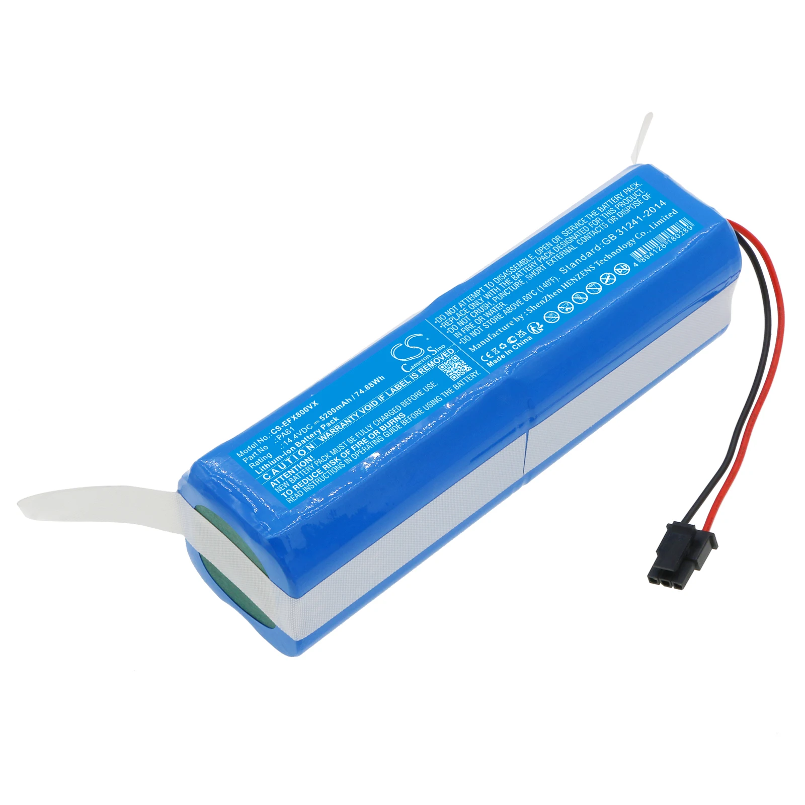 Li-ion Vacuum Battery for Eufy, 14.4V, 5200mAh, Compatible Models: RoboVac X8, RoboVac X8 Hybrid, RoboVac X8 Hybrid White
Li-ion Vacuum Battery for Eufy, 14.4V, 5200mAh, Compatible Models: RoboVac X8, RoboVac X8 Hybrid, RoboVac X8 Hybrid White