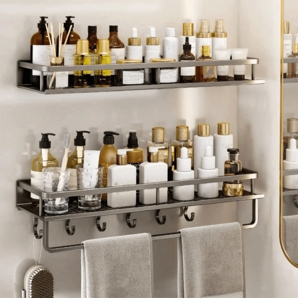 Aluminum Alloy Bathroom Shelf No Drill Rust Proof Storage Rack Space Saving Rectangle Shape Corner Shelf Cosmetics Storage
Aluminum Alloy Bathroom Shelf No Drill Rust Proof Storage Rack Space Saving Rectangle Shape Corner Shelf Cosmetics Storage