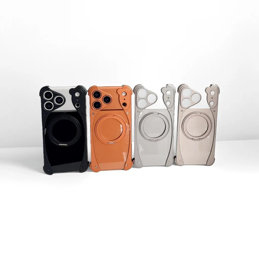 Luxury aluminum alloy frameless 360° magnetic stand phone case for iPhone 17 Pro Max, shockproof and original color
Luxury aluminum alloy frameless 360° magnetic stand phone case for iPhone 17 Pro Max, shockproof and original color