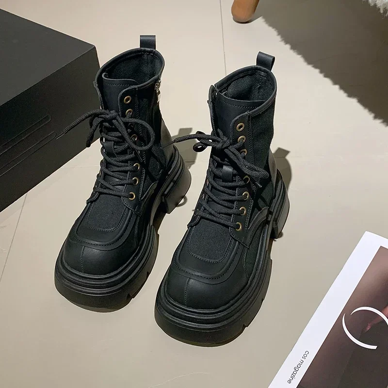 Hot Sales Winter Ankle Boots Women Shoes Fashion Lace Up Thick Bottom Shoes Ladies Street Style Motorcycle Bootties
Hot Sales Winter Ankle Boots Women Shoes Fashion Lace Up Thick Bottom Shoes Ladies Street Style Motorcycle Bootties