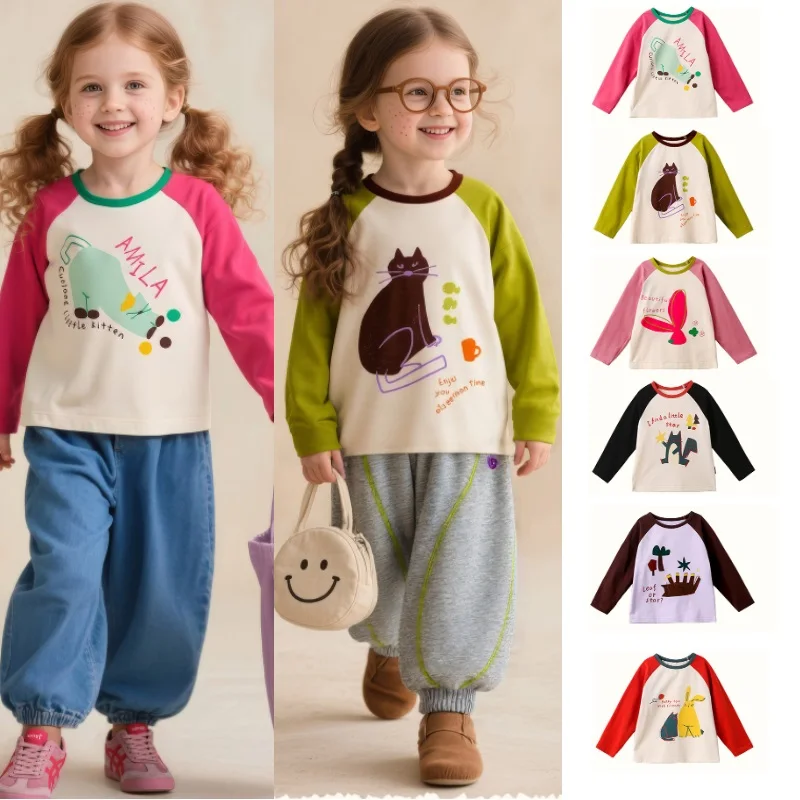 Girls' T-shirt 2025 Autumn Pink Cartoon Fashion Korean Edition Children's Bottom Shirt Pure Cotton Printed Cute Girls' T-shirt
Girls' T-shirt 2025 Autumn Pink Cartoon Fashion Korean Edition Children's Bottom Shirt Pure Cotton Printed Cute Girls' T-shirt
