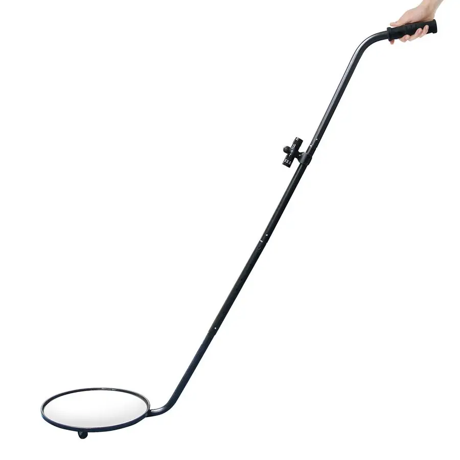 Vehicle Inspection Mirror,12 Inch Convex Search Mirror with Adjustable Telescoping Handle and Mirror Angle for Security Check Un