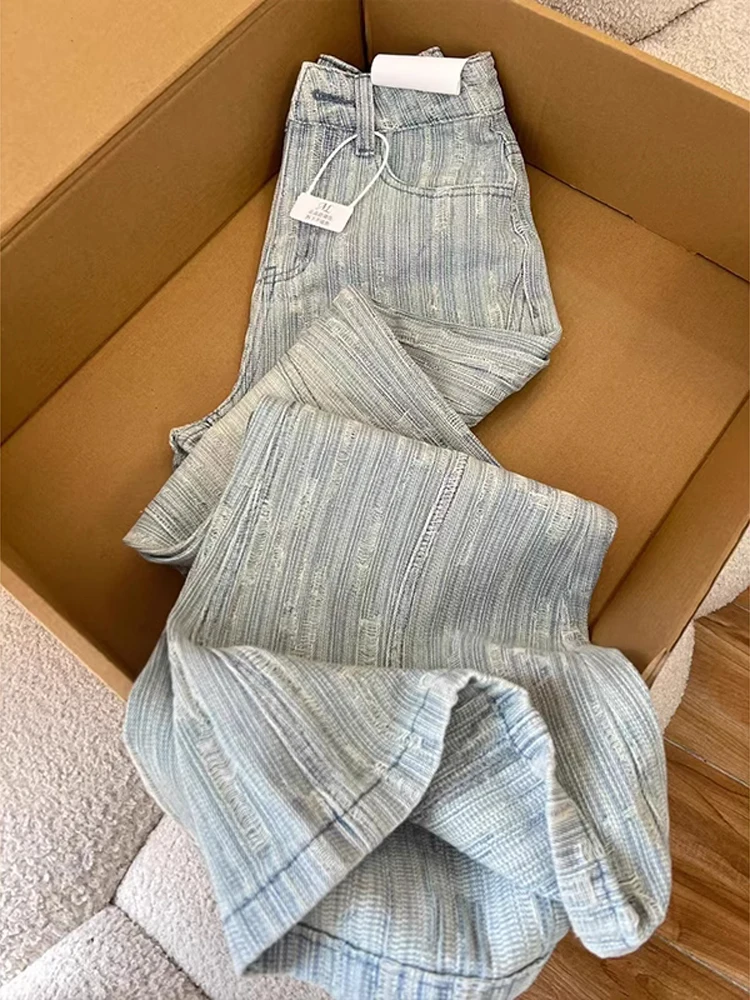 Retro Waed Blue Texture Men's Jeans Spring Bell Bot High Waist Straight Leg Casual Pants Versatile Wear Resistant Loose Fit
Retro Waed Blue Texture Men's Jeans Spring Bell Bot High Waist Straight Leg Casual Pants Versatile Wear Resistant Loose Fit