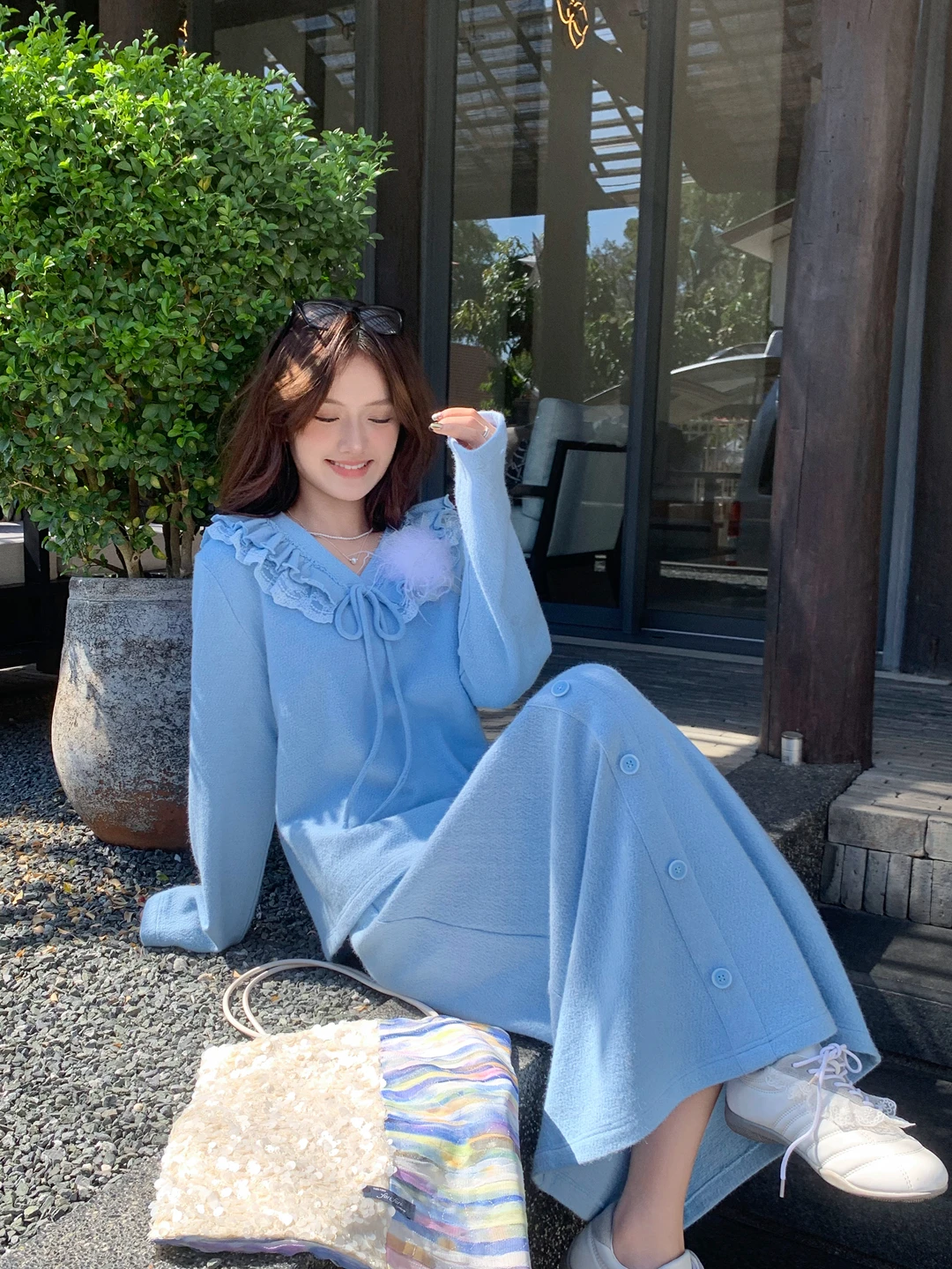 Gula Liangpin Spring Knitted Sweater Loose Straight V-neck Lace Trim Elegant Slimming Half Skirt Set Women's Fashion Ensemble
Gula Liangpin Spring Knitted Sweater Loose Straight V-neck Lace Trim Elegant Slimming Half Skirt Set Women's Fashion Ensemble