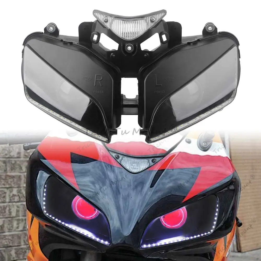 Motorcycle Front Headlight Head light LED Daily Running Lamp Assembly For Honda CBR1000RR 2004-2007
Motorcycle Front Headlight Head light LED Daily Running Lamp Assembly For Honda CBR1000RR 2004-2007