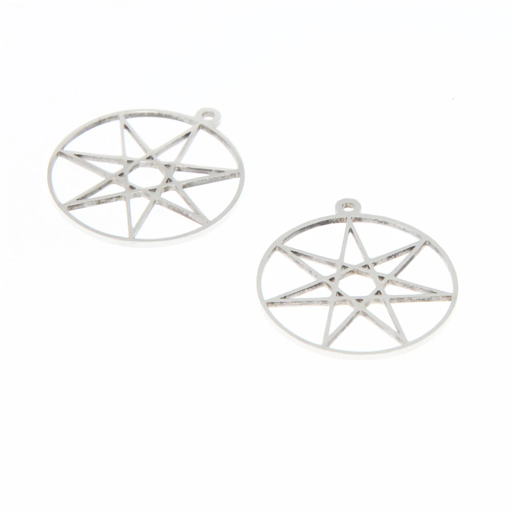 5pcs/lot seven pointed star charm Kabbalah Geometric Emblem Amulet Talisman Star Polygon Stainless steel Charm pendant 28x25mm
5pcs/lot seven pointed star charm Kabbalah Geometric Emblem Amulet Talisman Star Polygon Stainless steel Charm pendant 28x25mm