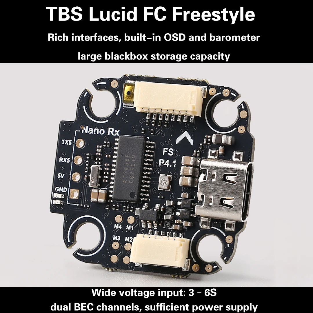 TBS Lucid FC Freestyle High-Performance FPV Drone Flight Controller 3-6S Wide Voltage for Freestyle Drifting
TBS Lucid FC Freestyle High-Performance FPV Drone Flight Controller 3-6S Wide Voltage for Freestyle Drifting