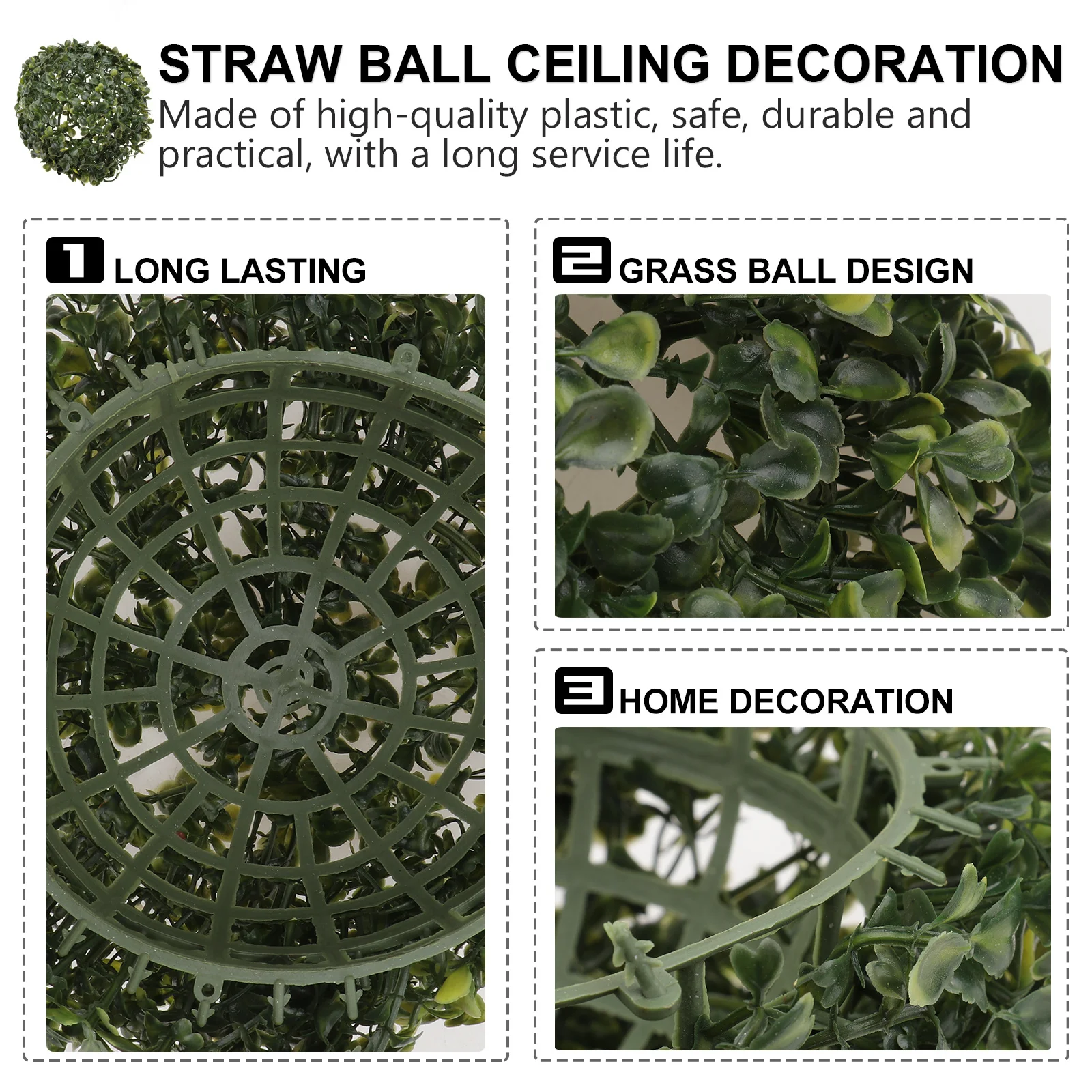 3Pcs Imitated Grass Ball Ceiling Pendant Hanging Decorations Green Plastic Indoor Outdoor Decor Imitated Grass Balls 
3Pcs Imitated Grass Ball Ceiling Pendant Hanging Decorations Green Plastic Indoor Outdoor Decor Imitated Grass Balls
