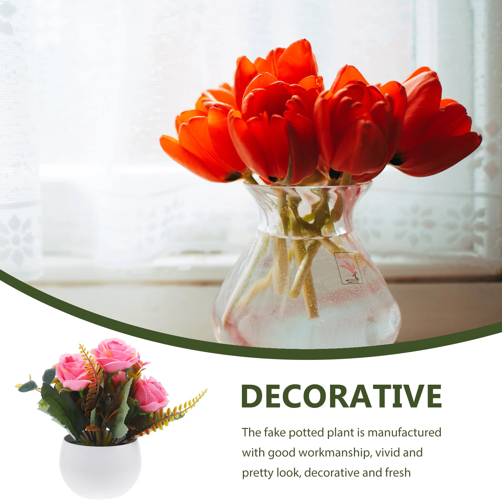 Simulated Rose Pot Plant Artificial Flower Potted Small Pink Seasonal Decor Faux Plants Bonsai Living Room Office Bedroom Study
Simulated Rose Pot Plant Artificial Flower Potted Small Pink Seasonal Decor Faux Plants Bonsai Living Room Office Bedroom Study