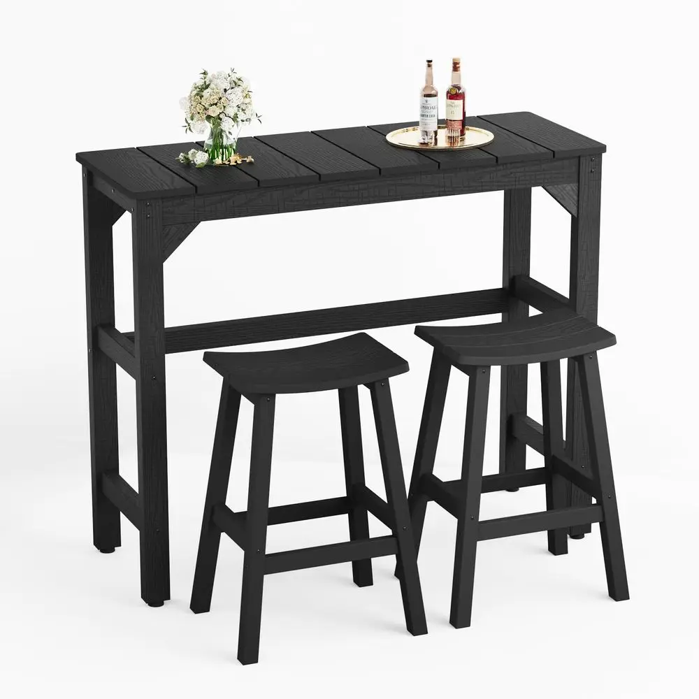 3Pieces Patio Bar Set, AllWeather HIPS Outdoor Bar Stools Set of 2, Counter Height Bar Table with Waterproof Top, Never Fade or
3Pieces Patio Bar Set, AllWeather HIPS Outdoor Bar Stools Set of 2, Counter Height Bar Table with Waterproof Top, Never Fade or