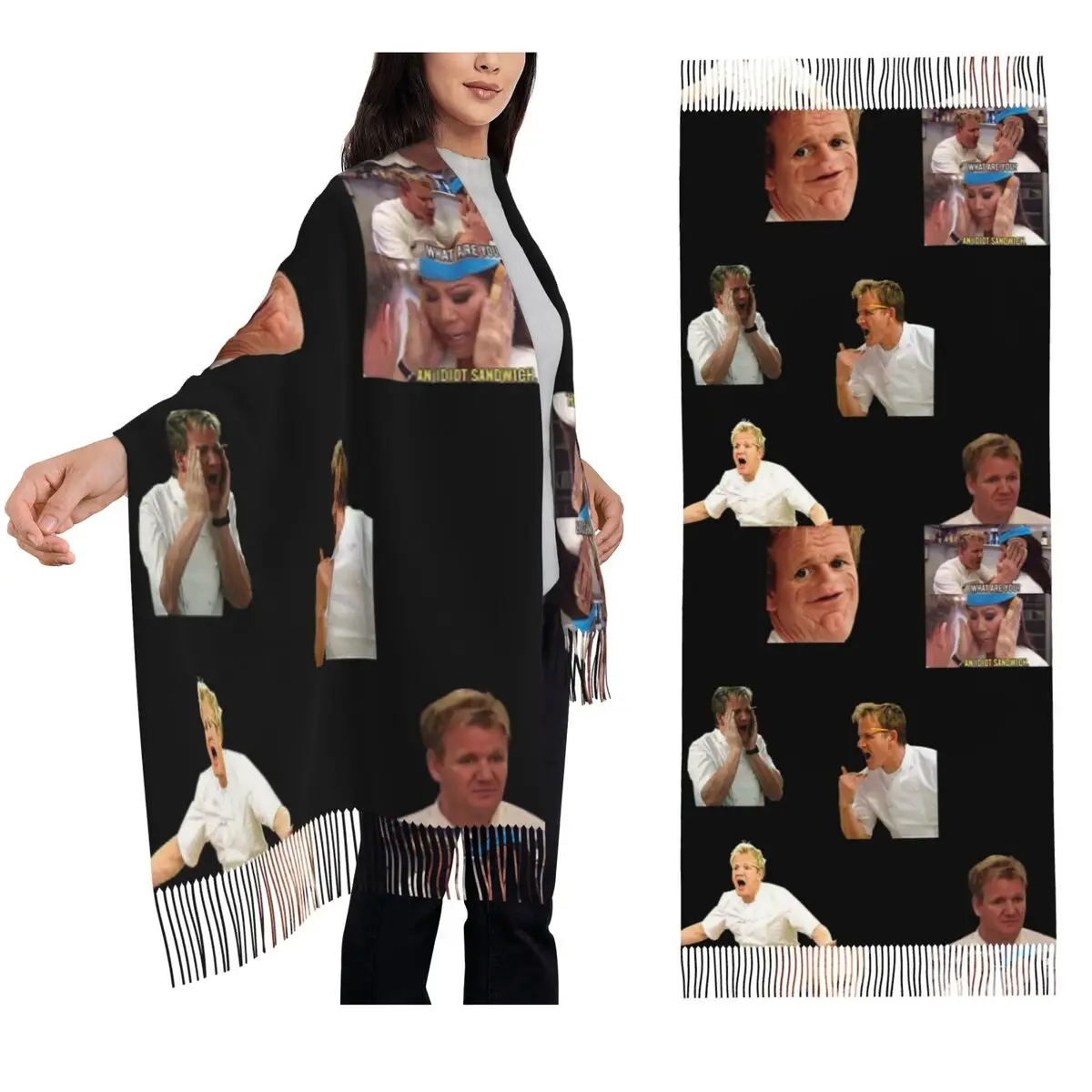 Gordon Ramsay Pack, идеальный шарф, шарфы с кисточками, женские мягкие теплые шали и накидки, длинная осенне-зимняя шаль 
Gordon Ramsay Pack, идеальный шарф, шарфы с кисточками, женские мягкие теплые шали и накидки, длинная осенне-зимняя шаль