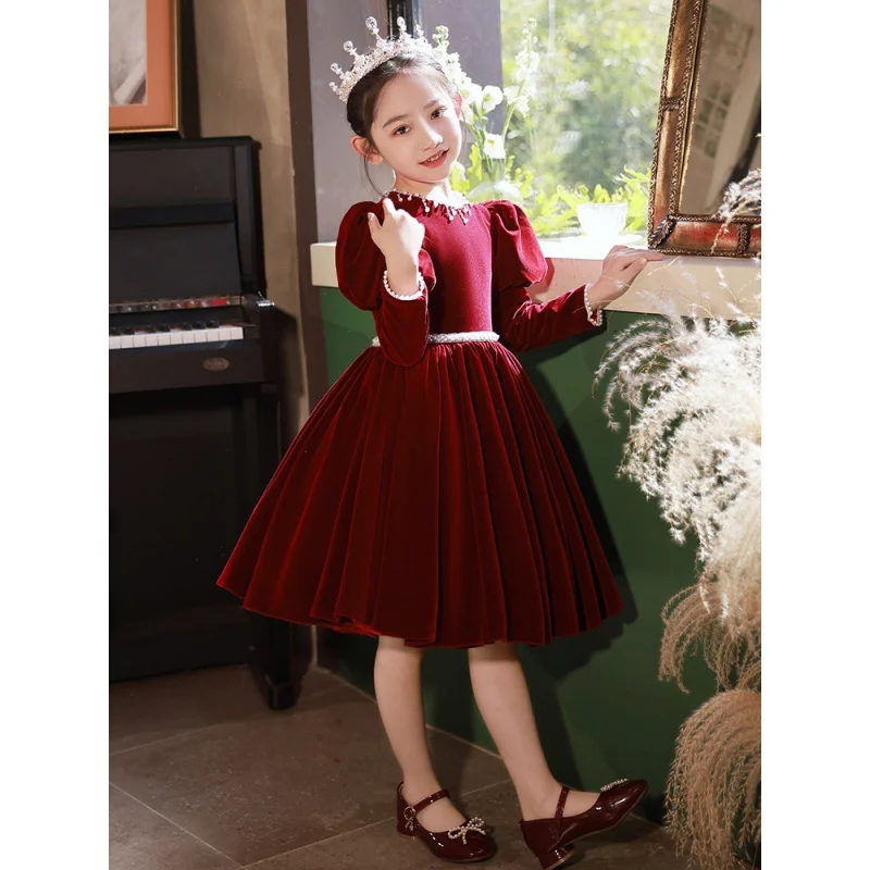 Children's Birthday Dress Red Velvet Flower Girl Princess Dress Girl Piano High-End Performance Dress Girl Host
Children's Birthday Dress Red Velvet Flower Girl Princess Dress Girl Piano High-End Performance Dress Girl Host