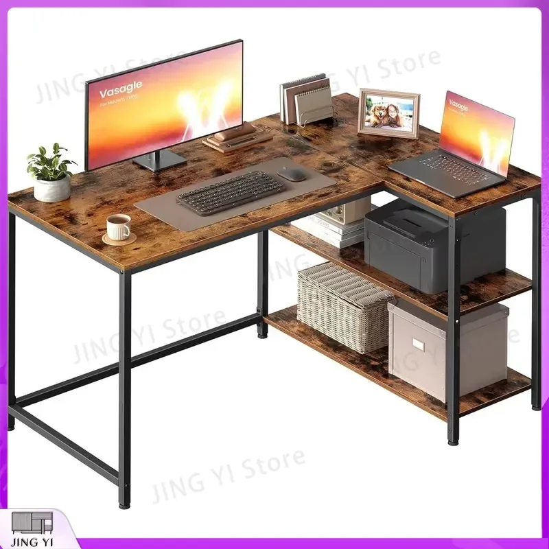 L Shaped Gaming Desk with Storage Adjustable Shelves 110cm x 80cm Rustic Brown Computer Desk for Office Home Study
L Shaped Gaming Desk with Storage Adjustable Shelves 110cm x 80cm Rustic Brown Computer Desk for Office Home Study