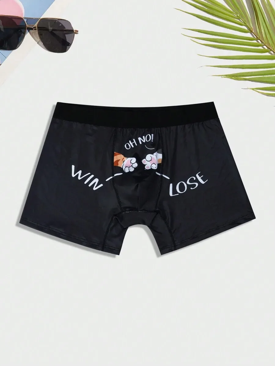 Mens Cat Paw Print Boxer Briefs With Win Lose Letter Design
Mens Cat Paw Print Boxer Briefs With Win Lose Letter Design