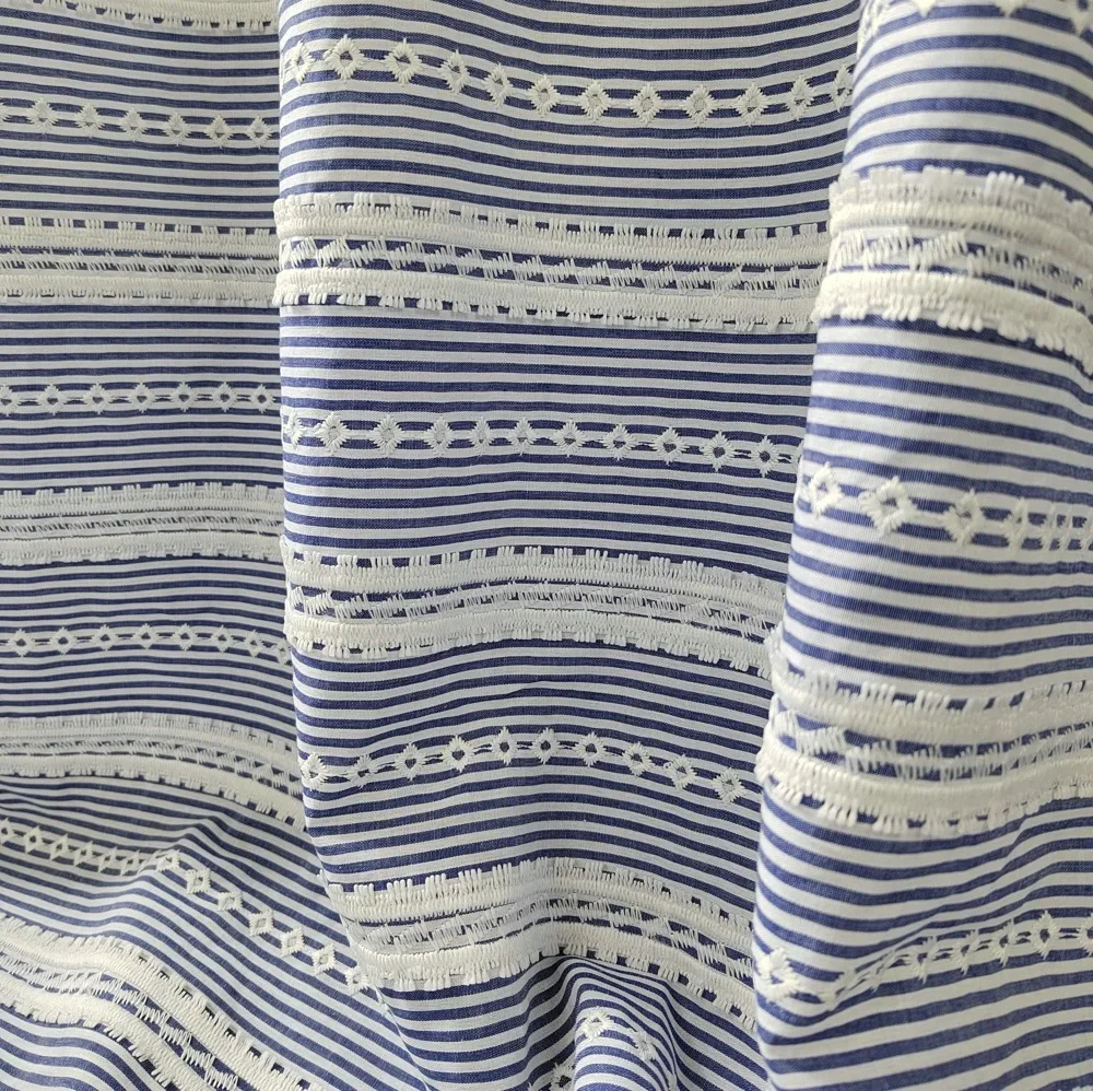 New Boho Style 3D Lace Embroidery Fabric Blue Yarn-dyed stripes Cotton Fabric for Clothing Home Tablecloth Curtain by the Meter
New Boho Style 3D Lace Embroidery Fabric Blue Yarn-dyed stripes Cotton Fabric for Clothing Home Tablecloth Curtain by the Meter