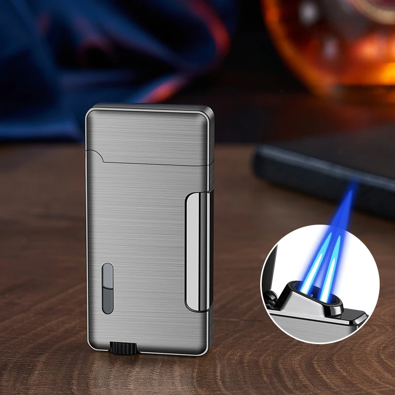 Metal Butane Gas Lighter Windproof Blue Torch Jet Drouble Fire Turbo Lighters Visible Oil Tank Cigar Smoking Accessories Outdoor
Metal Butane Gas Lighter Windproof Blue Torch Jet Drouble Fire Turbo Lighters Visible Oil Tank Cigar Smoking Accessories Outdoor