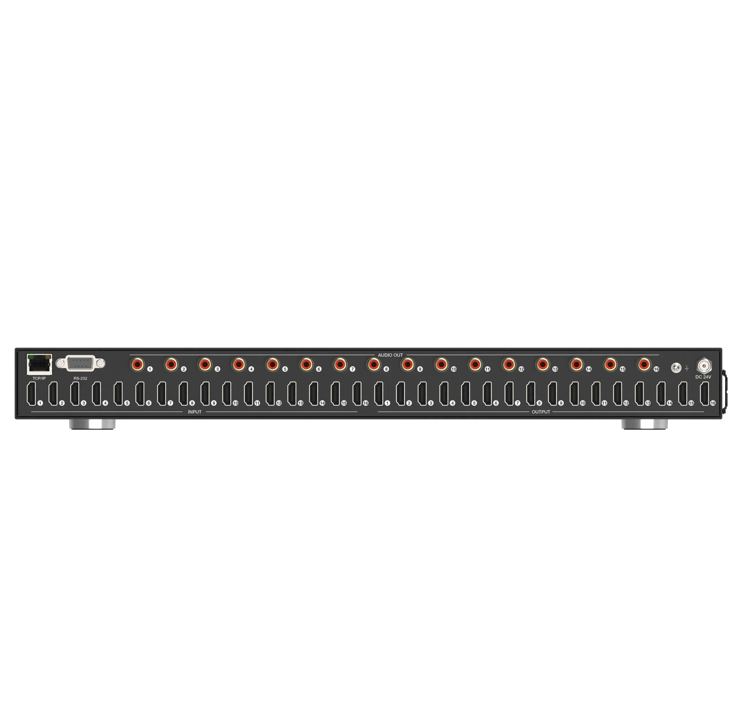 In stockOpen API 18Gbps 4K@60 16X16 HDMI matrix Switcher 16*16 HDMI Matrix Switch with ARC Function Control4 RTI Crestron driver
In stockOpen API 18Gbps 4K@60 16X16 HDMI matrix Switcher 16*16 HDMI Matrix Switch with ARC Function Control4 RTI Crestron driver