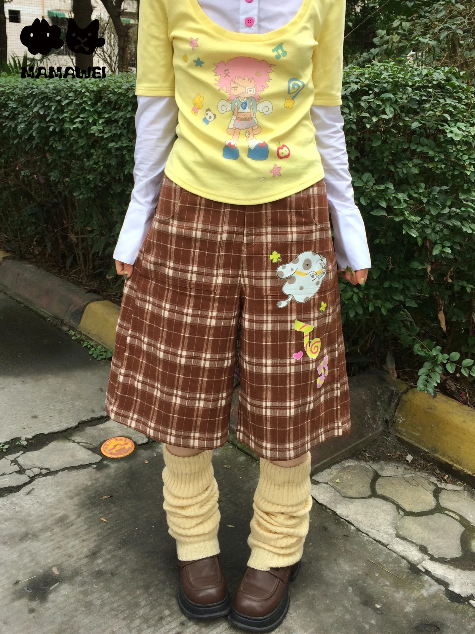 MAMAWEI Original Print Cute Retro Versatile Plaid Midi Pants Loose Straight Wide Leg Seven Parts Polyester Rayon Spandex
MAMAWEI Original Print Cute Retro Versatile Plaid Midi Pants Loose Straight Wide Leg Seven Parts Polyester Rayon Spandex