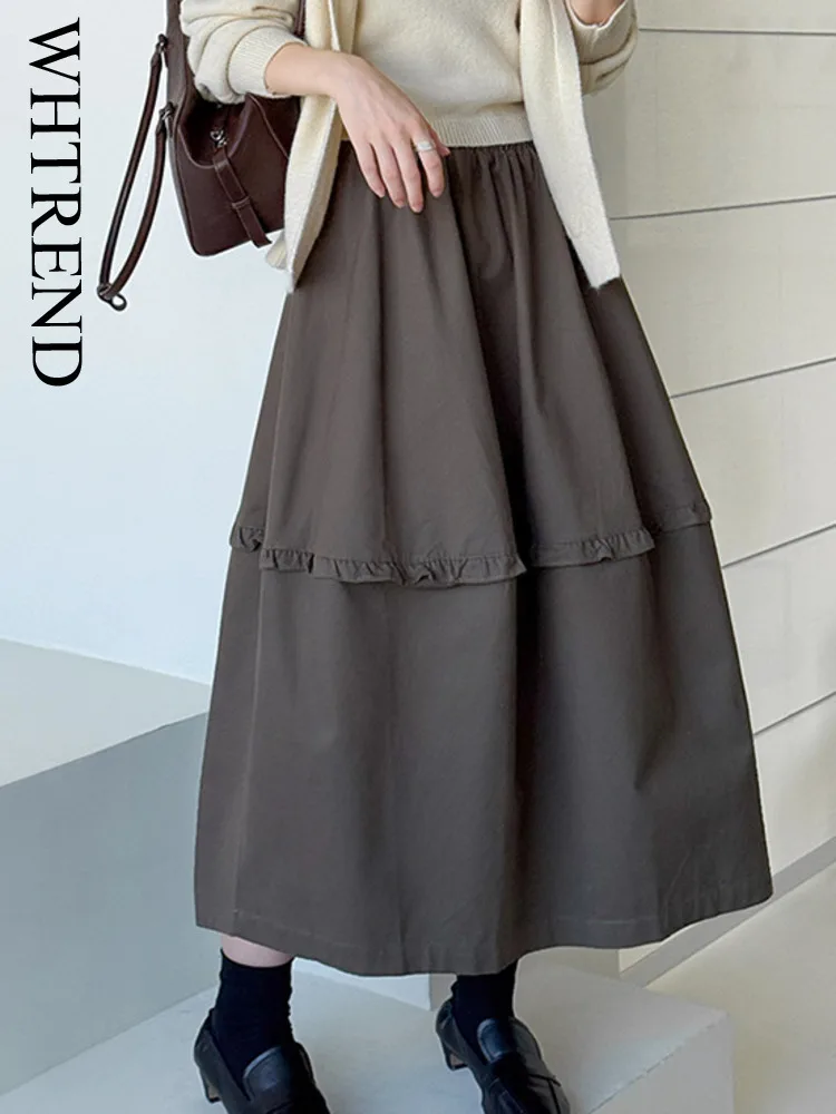 WHTREND Autumn New Korean Style Lace Design Niche Midi Ruffle Skirt Women Fashionable Elegant Long Skirts WH1451
WHTREND Autumn New Korean Style Lace Design Niche Midi Ruffle Skirt Women Fashionable Elegant Long Skirts WH1451