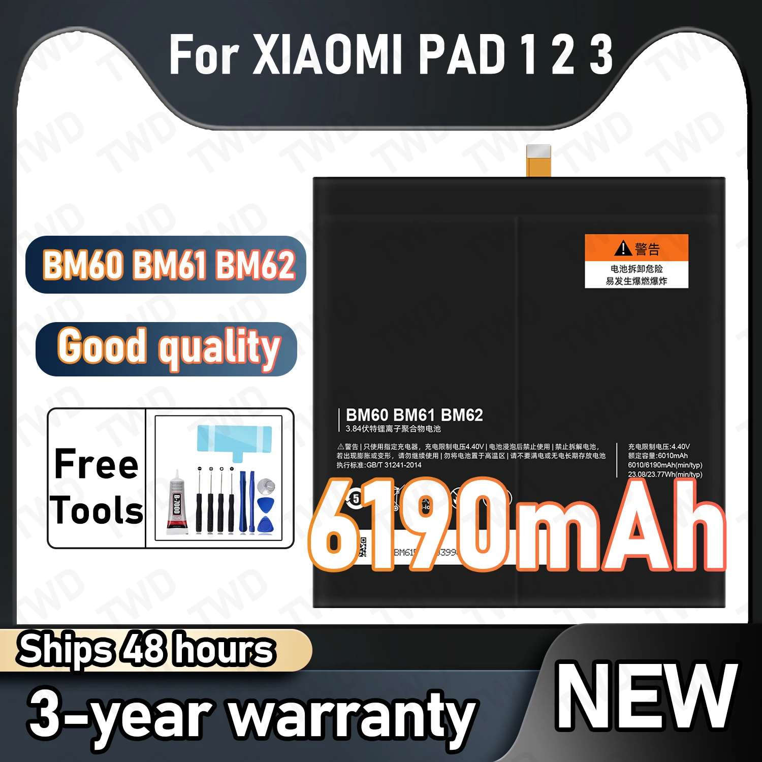 BM60 BM61 BM62 Large capacity Battery For XIAOMI PAD 1 2 3 Batteries New High Quanlity+Free Tools
BM60 BM61 BM62 Large capacity Battery For XIAOMI PAD 1 2 3 Batteries New High Quanlity+Free Tools