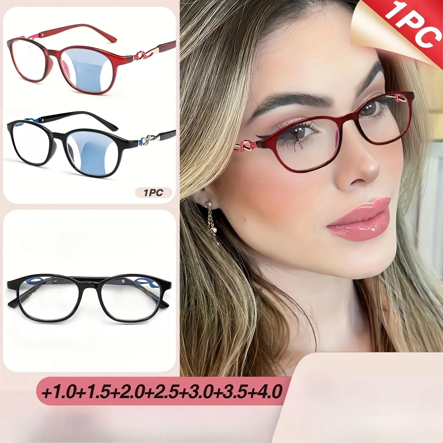 1pc Glasses, Anti-Pinch Comfort Frame, Oval Full-Rim Temple Arms with Metallic Accents Everyday Glasses for Men And Women - Ideal Birthday/Anniversary Gift
1pc Glasses, Anti-Pinch Comfort Frame, Oval Full-Rim Temple Arms with Metallic Accents Everyday Glasses for Men And Women - Ideal Birthday/Anniversary Gift