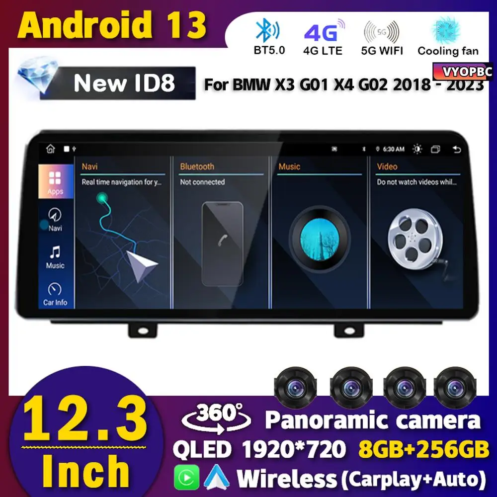 Автомагнитола для BMW, мультимедийный проигрыватель ID8 12,3 дюймов Android 13 для BMW X3, G01, X4, G02 2018 - 2023 с GPS, Wi-Fi и 4G
Автомагнитола для BMW, мультимедийный проигрыватель ID8 12,3 дюймов Android 13 для BMW X3, G01, X4, G02 2018 - 2023 с GPS, Wi-Fi и 4G