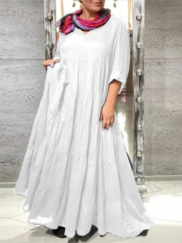 New Spring Summer Women's Solid Color Extra Long Sleeves Sexy V-neck Loose Casual Floor Dragging Dress Dress
New Spring Summer Women's Solid Color Extra Long Sleeves Sexy V-neck Loose Casual Floor Dragging Dress Dress