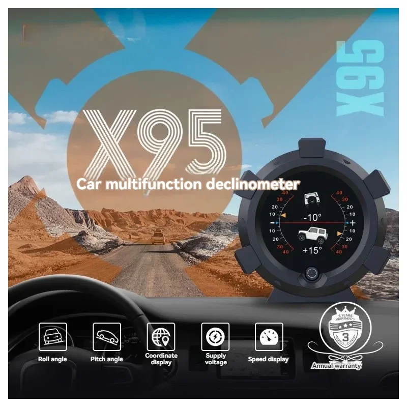 Автомобильный HUD-дисплей X95, GPS-измеритель уклонов для бездорожья, монитор высоты и скорости в реальном времени для всех транспортных средств
Автомобильный HUD-дисплей X95, GPS-измеритель уклонов для бездорожья, монитор высоты и скорости в реальном времени для всех транспортных средств