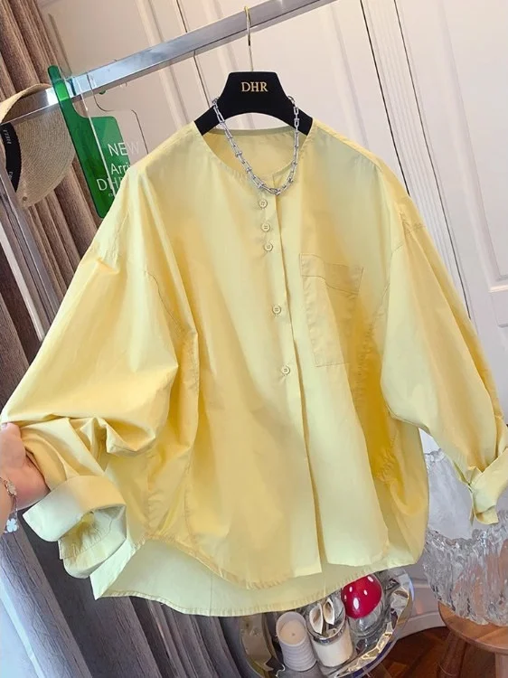 Ele round Ne Long Sve Women's irt Spring 2025 Unique Design Cotton Comfortable Korean Sle Loose Fit Color
Ele round Ne Long Sve Women's irt Spring 2025 Unique Design Cotton Comfortable Korean Sle Loose Fit Color