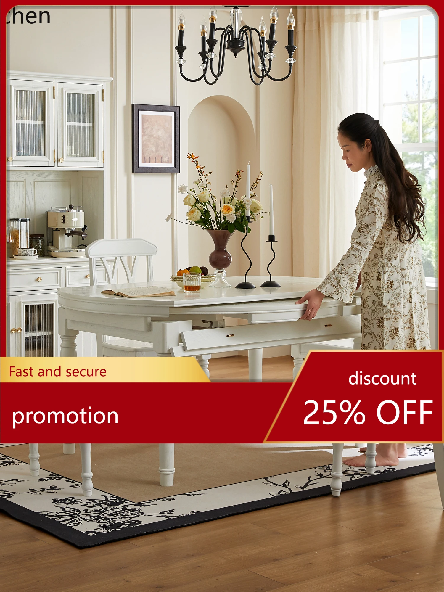 CZ American Style Solid Wood Dining Table French Home Restaurant Long Round Table and Chair Set Natural Wood Furniture
CZ American Style Solid Wood Dining Table French Home Restaurant Long Round Table and Chair Set Natural Wood Furniture