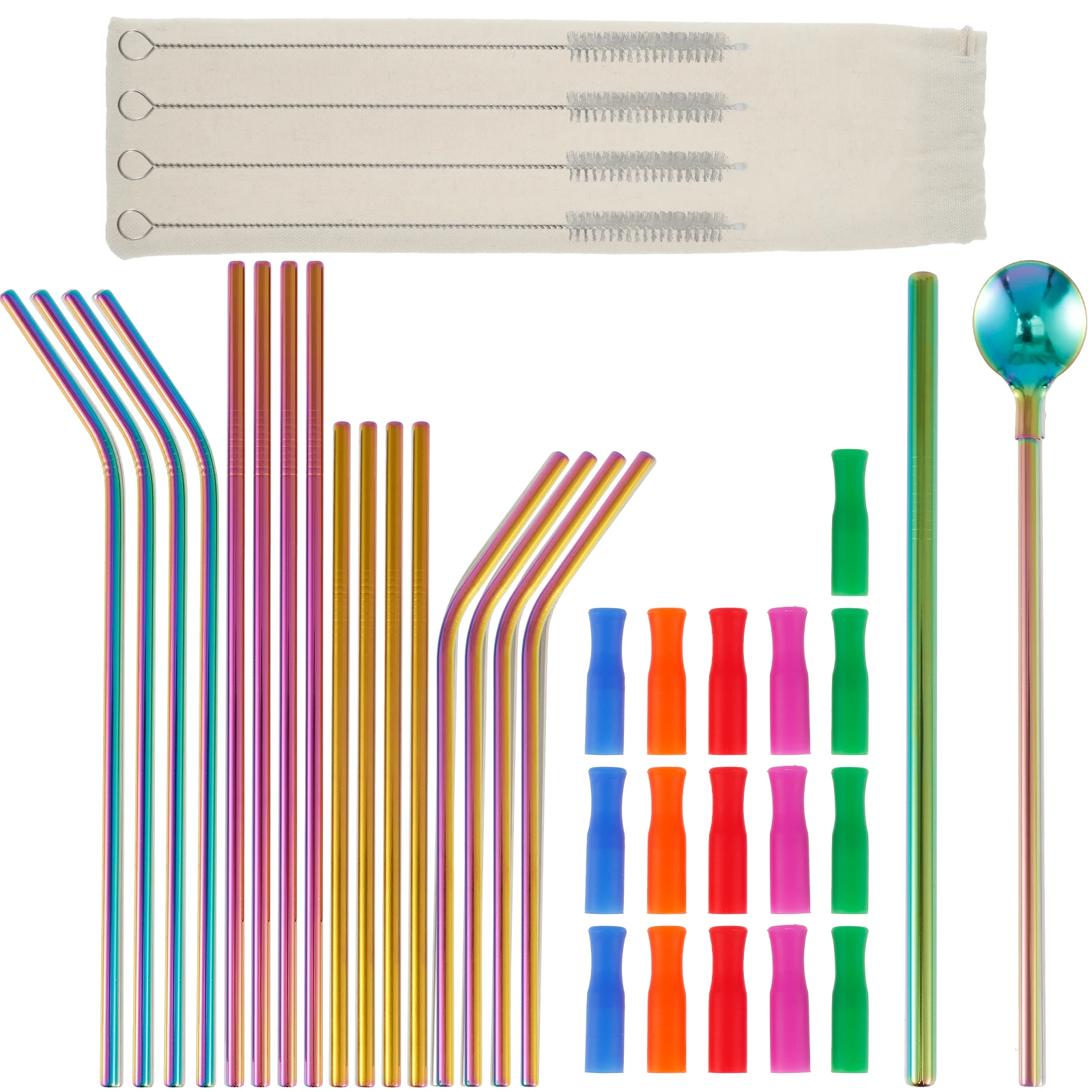 18Pcs Stainless Steel Straws with Thick Straw Milk Tea Strainer Straw Reusable Curved Straws Portable Straight Straws Long
18Pcs Stainless Steel Straws with Thick Straw Milk Tea Strainer Straw Reusable Curved Straws Portable Straight Straws Long