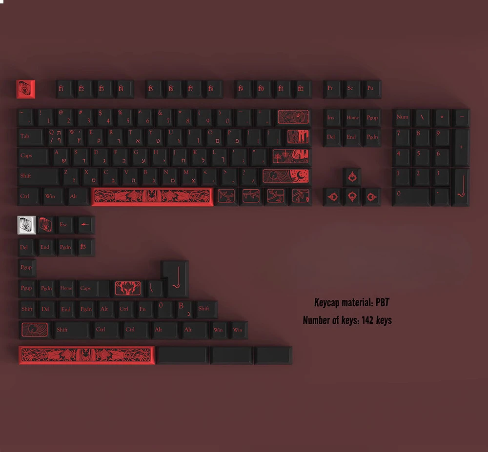 Dark original keycap height PBT + PC five-sided sublimation mechanical keyboard customized full set