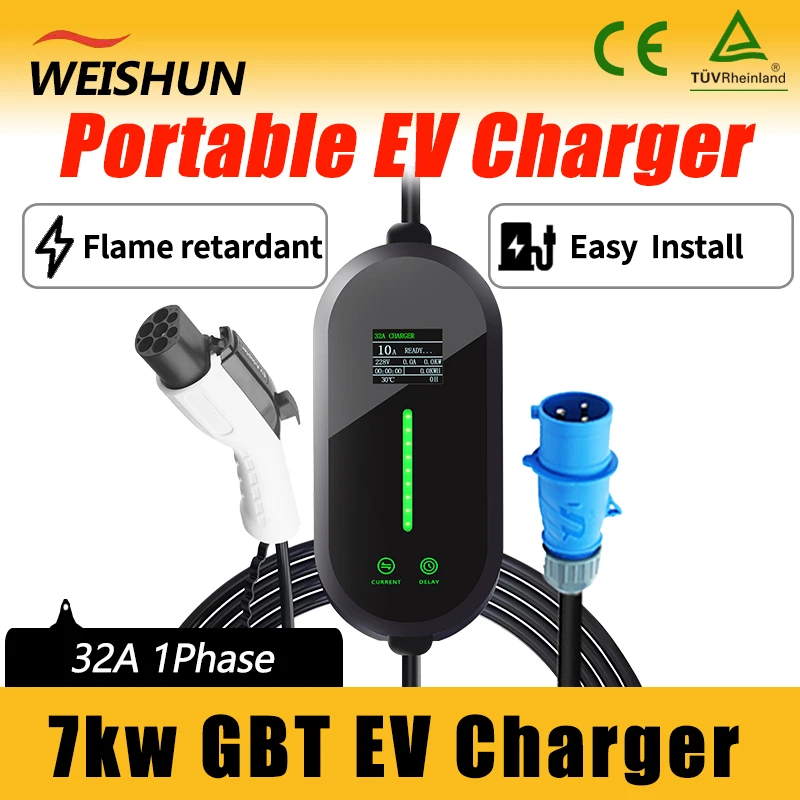 32A 7KW 1-фазное зарядное устройство GBT для электромобилей Портативное зарядное устройство GBT для электромобилей с регулируемым током EVSE Зарядное устройство
32A 7KW 1-фазное зарядное устройство GBT для электромобилей Портативное зарядное устройство GBT для электромобилей с регулируемым током EVSE Зарядное устройство