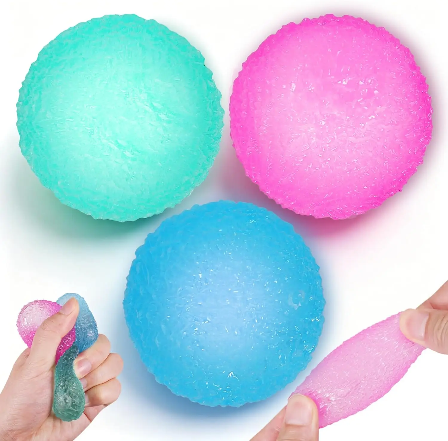 Squishy Stress Balls, Soft Gel Fidget Toys for Anxiety Relief, Sensory Hand Exercises, 1.85 inch, 3 Pack
Squishy Stress Balls, Soft Gel Fidget Toys for Anxiety Relief, Sensory Hand Exercises, 1.85 inch, 3 Pack