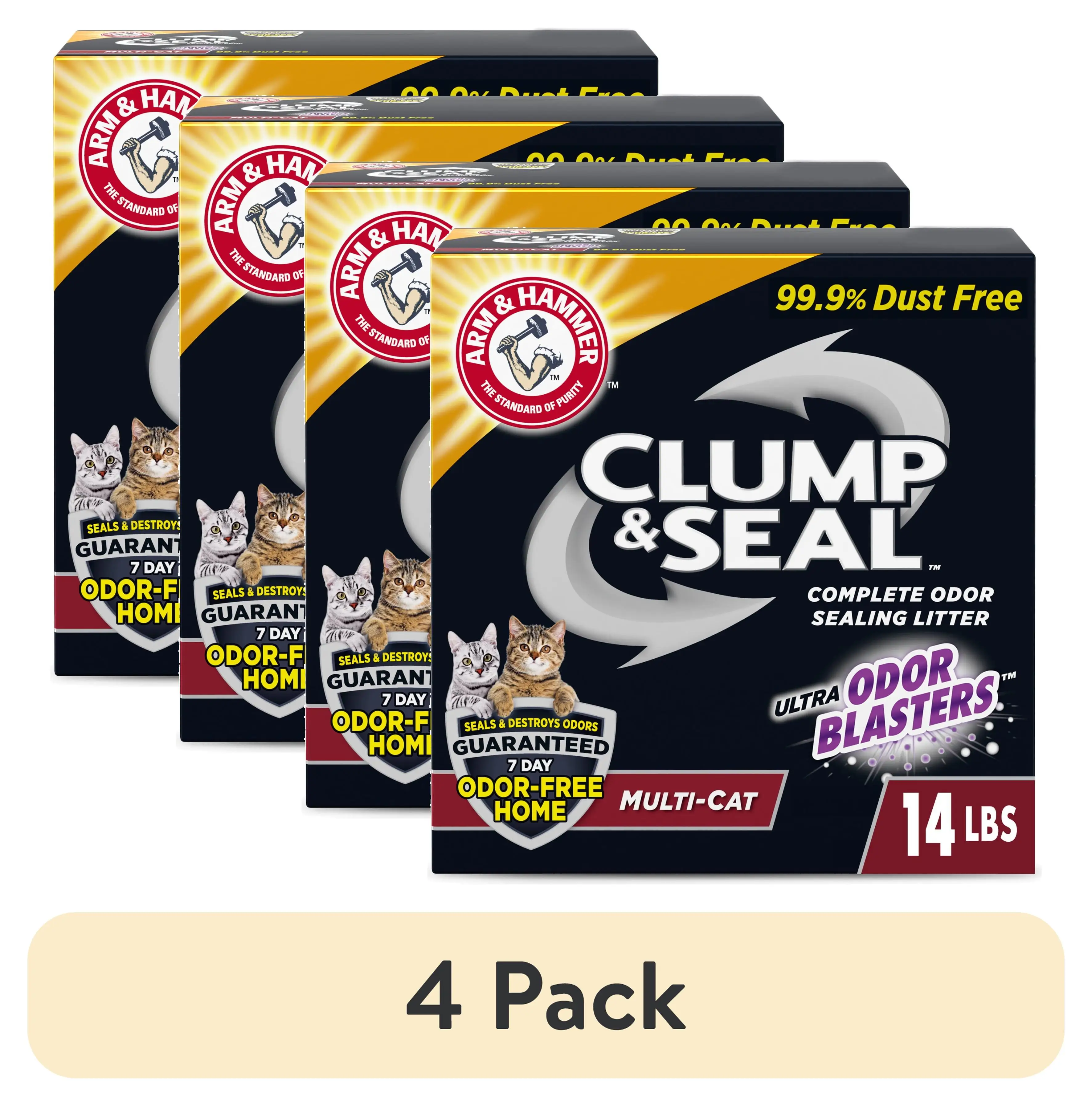 4 pack clump and seal multi cat odor sealing clumping litter 14 lb
4 pack clump and seal multi cat odor sealing clumping litter 14 lb