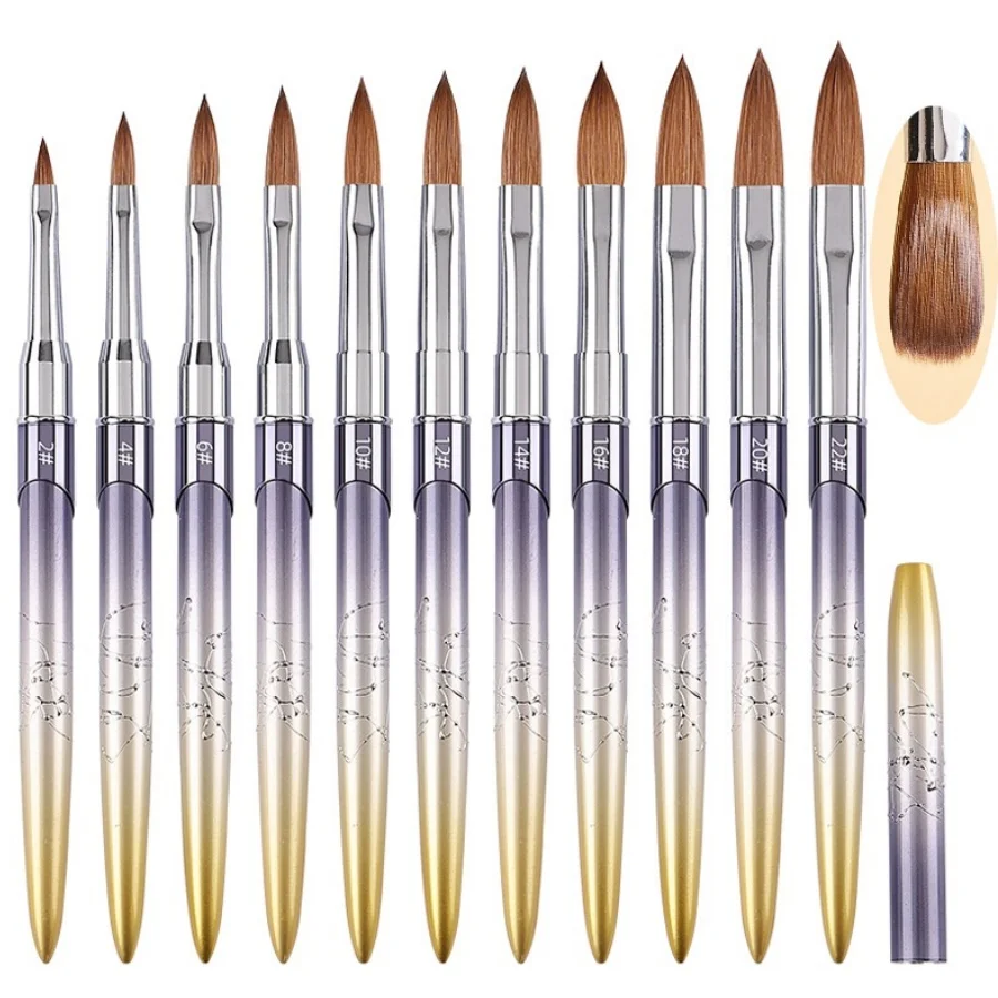 100% Kolinsky Hair Acrylic Nail Brush, Nail Art Brushes with Gradient Metal Handle, Acrylic Nail Tools for Beginner
100% Kolinsky Hair Acrylic Nail Brush, Nail Art Brushes with Gradient Metal Handle, Acrylic Nail Tools for Beginner