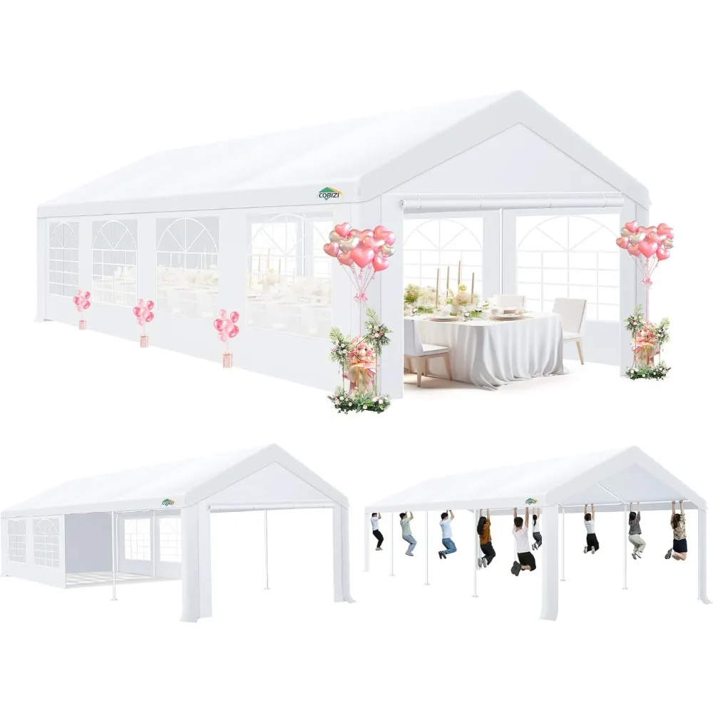Party Tent, 10x30 Tent Canopy with Removable Sidewalls & 4 Built-in Sandbag Wedding Large Waterproof, Party Tent
Party Tent, 10x30 Tent Canopy with Removable Sidewalls & 4 Built-in Sandbag Wedding Large Waterproof, Party Tent