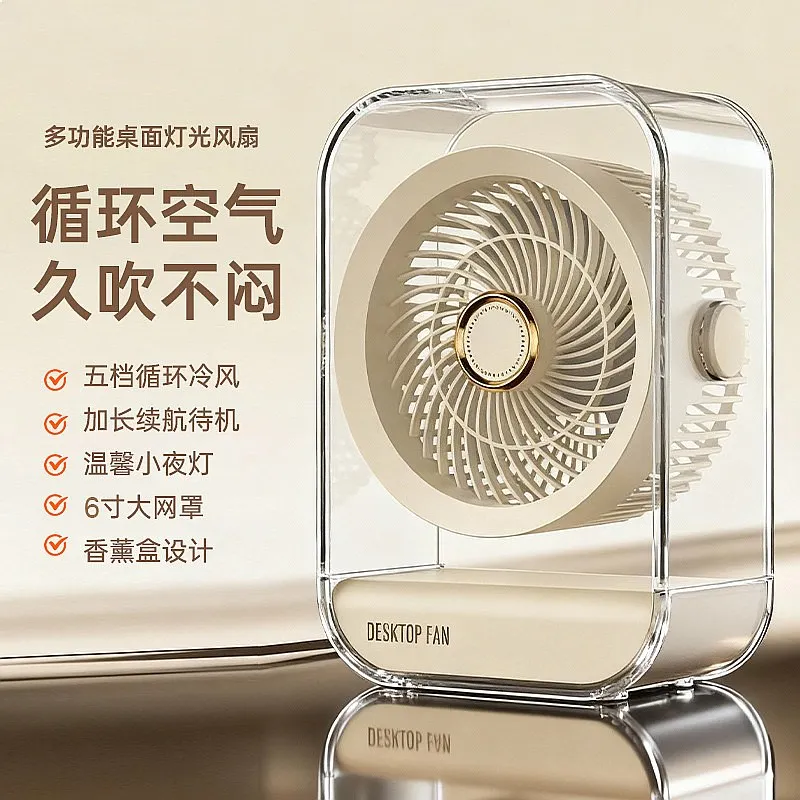 Desktop fan, portable outdoor circulator with night light aromatherapy
Desktop fan, portable outdoor circulator with night light aromatherapy